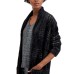  Plaid  Open Front Fashion Cardigan (Black, Medium)