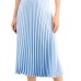  Pleated Midi Skirt (Blue, X-Large)