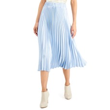 Alfani Pleated Midi Skirt (Blue, X-Large)