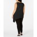  Plus Size Asymmetrical Tank Top, Black, 2X