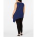  Plus Size Asymmetrical Tank Top, Dark Blue, 2X