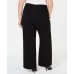  Plus Size High-Waisted Wide-Leg Pants Black Size 14W