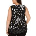  Plus Size Printed Contrast-Hem Tank Top 3X – Black