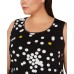  Plus Size Printed Contrast-Hem Tank Top 3X – Black