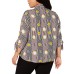  Plus Size Printed Tie-Cuff Blouse 3X – Yellow