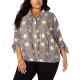  Plus Size Printed Tie-Cuff Blouse 3X – Yellow