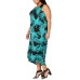  Plus Size Printed Tulip-Hem Maxi Dress 4X – Navy