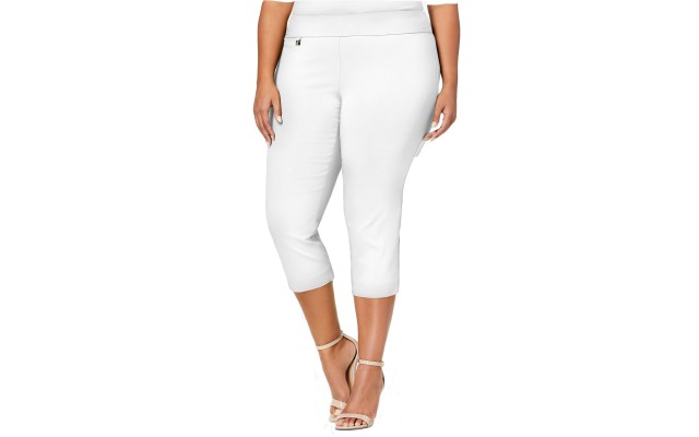  Plus Size Pull-On Capri Pants 18W Petite – Natural