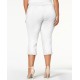  Plus Size Pull On Capri Pants In Bright White, Natural, 14W