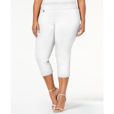 Alfani Plus Size Pull On Capri Pants In Bright White