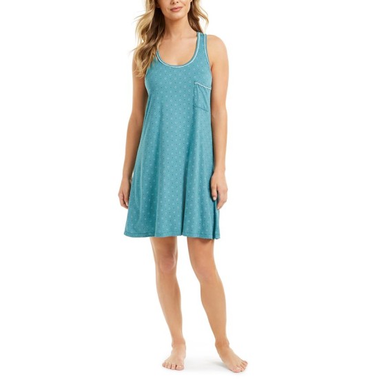  Plus Size Ultra-Soft Tank Nightgown (Green, 3X)