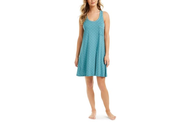  Plus Size Ultra-Soft Tank Nightgown (Green, 3X)