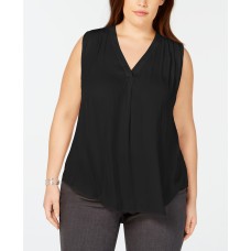 Alfani Plus Size V-Neck Top – Black