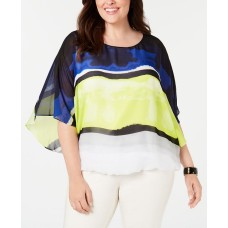 Alfani Plus Size Wing-Sleeve Bubble Top