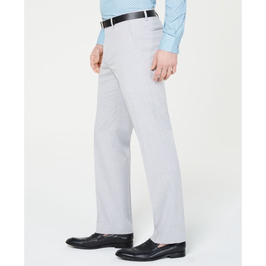  Red Men’s Slim-Fit Performance Stretch Light Gray Suit Pants (Gray, 33X30)