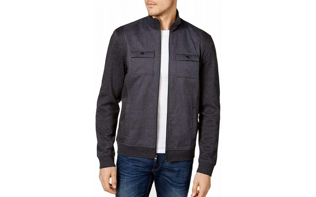  Reyes Mixed-Media Jacket, Gray, XX-Large