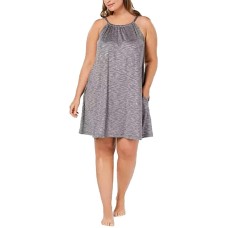 Alfani Scoop-Neck Knit Chemise Nightgown,Oxford (Heather Grey, 2X)