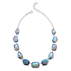 Alfani Silver-Tone Multi-Stone Statement Necklace (17+2)