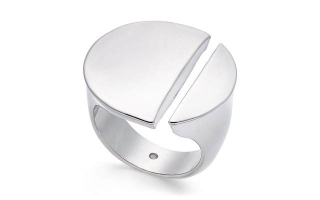  Silver-Tone Split Circle Ring