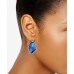  Silver-Tone Stone Drop Earrings,Blue