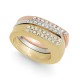  Tri-Tone 3-Pc. Set Pave Stackable Rings