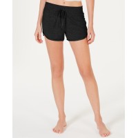 Alfani Ultra Soft Satin-Trim Pajama Shorts, Black, 3X-Large