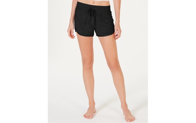  Ultra Soft Satin-Trim Pajama Shorts, Black, 3X-Large