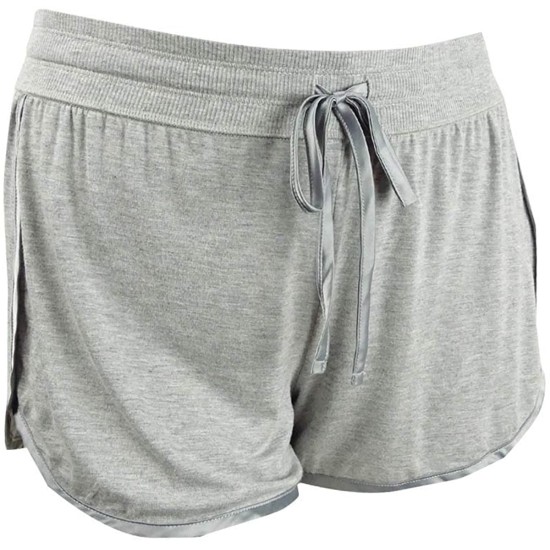  Ultra Soft Satin-Trim Pajama Shorts, Heather Grey, 3X-Large
