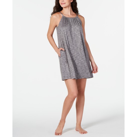  Ultra Soft Sleeveless Nightgown (Dark Gray, XL)