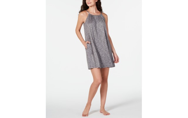  Ultra Soft Sleeveless Nightgown (Dark Gray, XL)