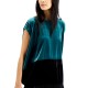  Velvet Colorblocked Top (Teal, Small)