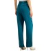  Women Jacquard-Print Straight-Leg Pants, Teal, 2