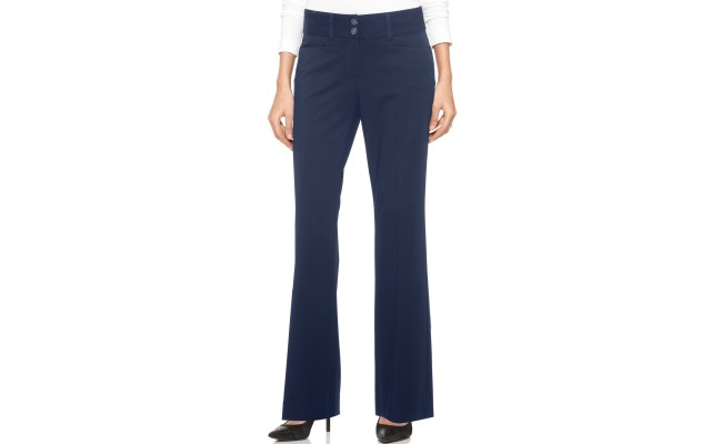  Women’s Curvy-Fit Slimming Bootcut Pants, Regular, Short, & Long Lengths (Navy, 4S)
