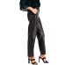  Women’s Faux-Leather Pants (Black, 14)