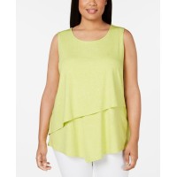 Alfani Womens Plus Asymmetric Printed Tank Top 1X – Green