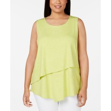 Alfani Womens Plus Asymmetric Printed Tank Top 1X – Green