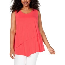 Alfani Womens Plus Asymmetrical Shirt Pullover Top