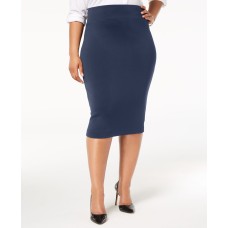 Alfani Women’s Plus Dark Blue Knit Midi Pencil Skirt Size 26W