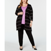 Alfani Womens Plus Open Front Layering Cardigan Sweater