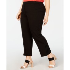 Alfani Womens Plus Pleated Hem Comfort Waist Ankle Pants