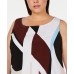  Womens Plus Printed Shell Tunic Top, Blue Elipse Black, 0X