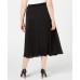  Women’s Plus Satin Pull On Midi Skirt Black 2X