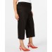   Women’s Plus Size High-Waist Wide-Leg Capris Black Size 18W