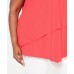  Women's Plus Tiered Asymmetrical-Hem Sleeveless Top, Coral Branch, 1X