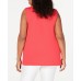  Women's Plus Tiered Asymmetrical-Hem Sleeveless Top, Coral Branch, 1X