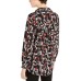  Women’s Printed Collared Shirt (Black, X-Large)