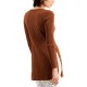  Womens Ribbed Long Sleeve Tunic Sweater, Brown, Small