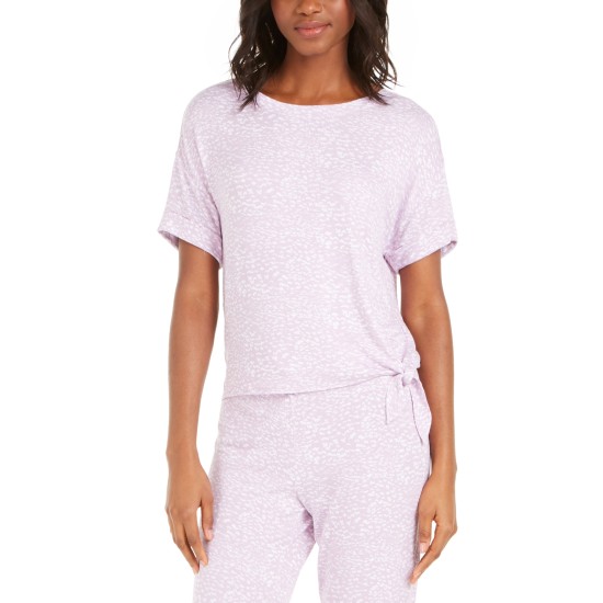  Women’s Side-Tie Pajama T-Shirt (Purple, Small)