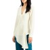  Women’s Surplice Asymmetrical Blouse (White, Large)