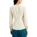  Women’s Surplice Asymmetrical Blouse (White, Large)